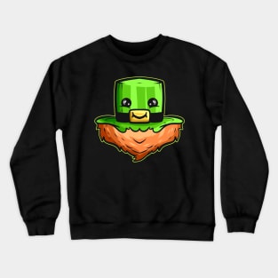 Kawaii Hat With Face And Red Beard For St. Patricks Day Crewneck Sweatshirt